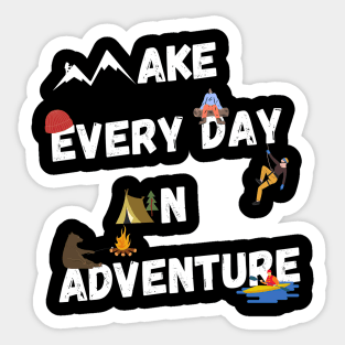 Funny Outdoorsmen Adventure day white Sticker